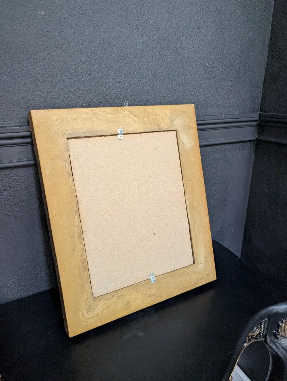 Vintage Ornate Gold Gilt Resin Oval Insert Mirror,  French Neoclassical Style 19